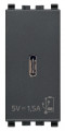 20292.C Зарядка USB type-C, 1,5A Eikon EVO, Eikon EXE, USB type-C 5V, одинарная серый Vimar